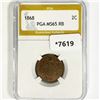 Image 1 : 1868 Two Cent Piece PGA-MS65 RB