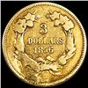 Image 2 : 1856 $3 Gold Piece NICELY CIRCULATED