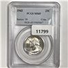Image 1 : 1943 Washington Silver Quarter PCGS-MS65