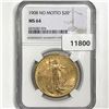 Image 1 : 1908 $20 Gold Double Eagle NGC-MS64 No Motto