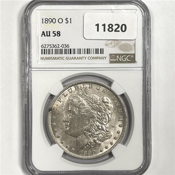 1890-O Morgan Silver Dollar NGC-AU58