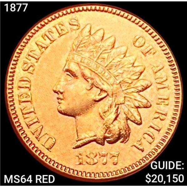 1877 Indian Head Cent CHOICE BU RED