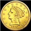 Image 1 : 1856 $2.50 Gold Quarter Eagle UNCIRCULATED