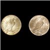 Image 2 : (2) Peace Silver Dollars UNCIRCULATED