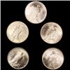 Image 2 : (5) Peace Silver Dollars UNCIRCULATED