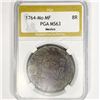 Image 1 : 1764-Mo MF Mexico 8 Reales PGA-MS63