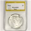 1925 Silver Peace Dollar PGA-MS65 Wheel