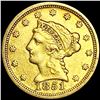 Image 1 : 1851 $2.50 Gold Quarter Eagle NICELY CIRCULATED