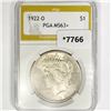 1922-D Silver Peace Dollar PGA-MS63+