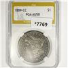 1889-CC Morgan Silver Dollar PGA-AU58