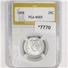 1898 Barber Quarter PGA-MS65