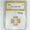 Image 1 : 1902 Indian Head Cent PGA-MS64 RED