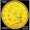 Image 1 : 1832 $2.50 Gold Quarter Eagle UNCIRCULATED+