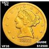 1871-CC $5 Gold Half Eagle LIGHTLY CIRCULATED