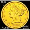 1840-D $5 Gold Half Eagle CHOICE AU+