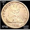 1867-S Seated Liberty Quarter LIGHTLY CIRCULATED