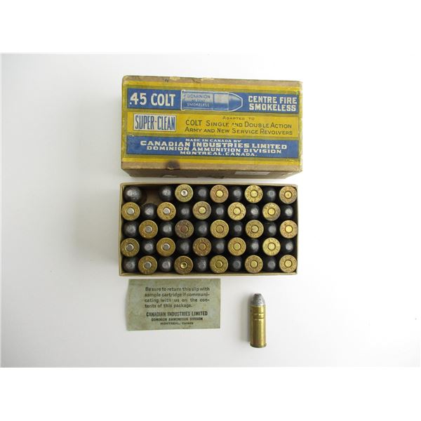COLLECTIBLE CIL DOMINION .45 COLT AMMO