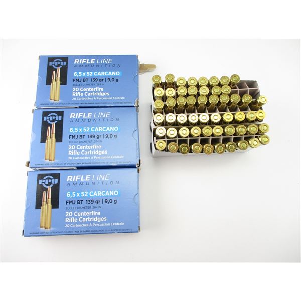 PPU 6.5X52 CARCANO AMMO