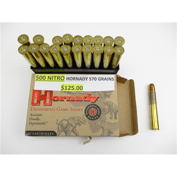 HORNADY .500 NE AMMO