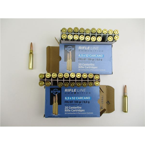 PPU 6.5X52 CARCANO AMMO