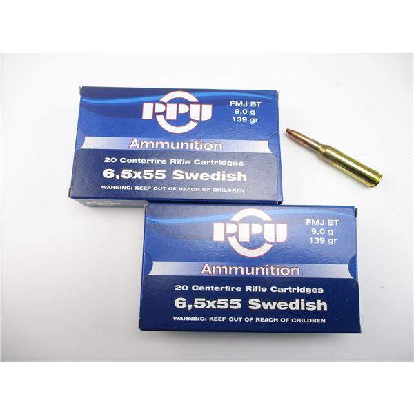 PPU 6.5X55 SWEDISH AMMO