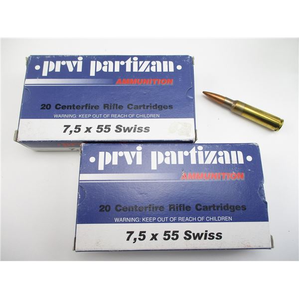 PPU 7.5X55 SWISS AMMO