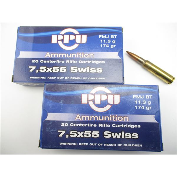 PPU 7.5X55 SWISS AMMO