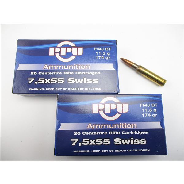 PPU 7.5X55 SWISS AMMO