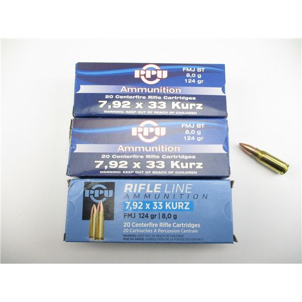 PPU 7.92X33 KURZ AMMO