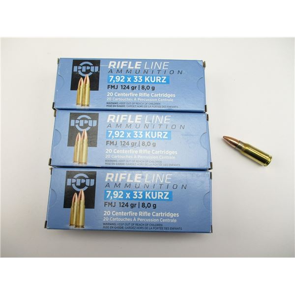 PPU 7.92X33 KURZ AMMO