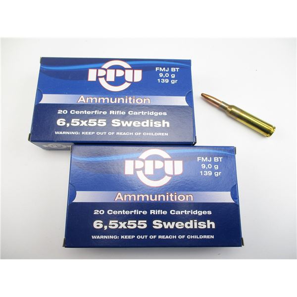 PPU 6.5X55 SWEDISH AMMO