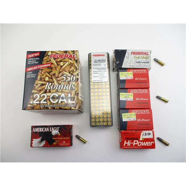 ASSORTED FEDERAL .22 LONG RIFLE AMMO
