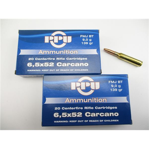 PPU 6.5X52 CARCANO AMMO