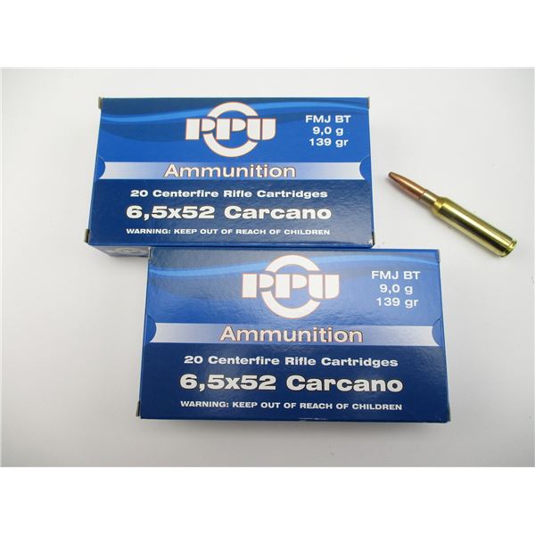 PPU 6.5X52 CARCANO AMMO