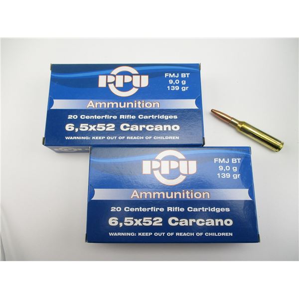 PPU 6.5X52 CARCANO AMMO