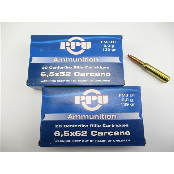 PPU 6.5X52 CARCANO AMMO
