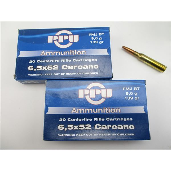 PPU 6.5X52 CARCANO AMMO