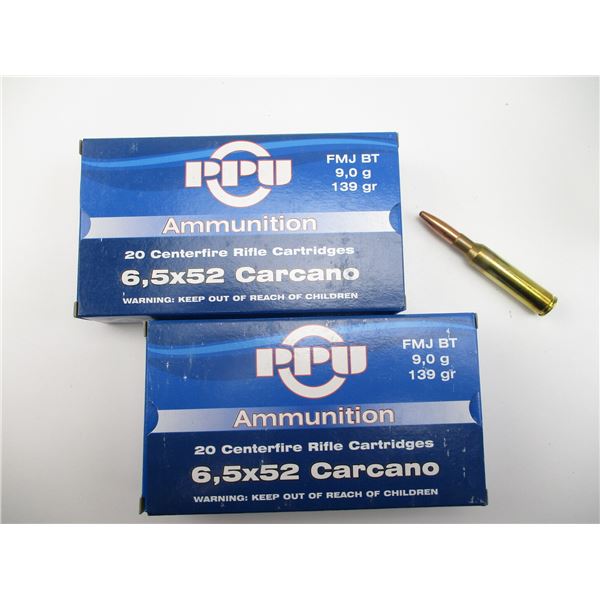 PPU 6.5X52 CARCANO AMMO