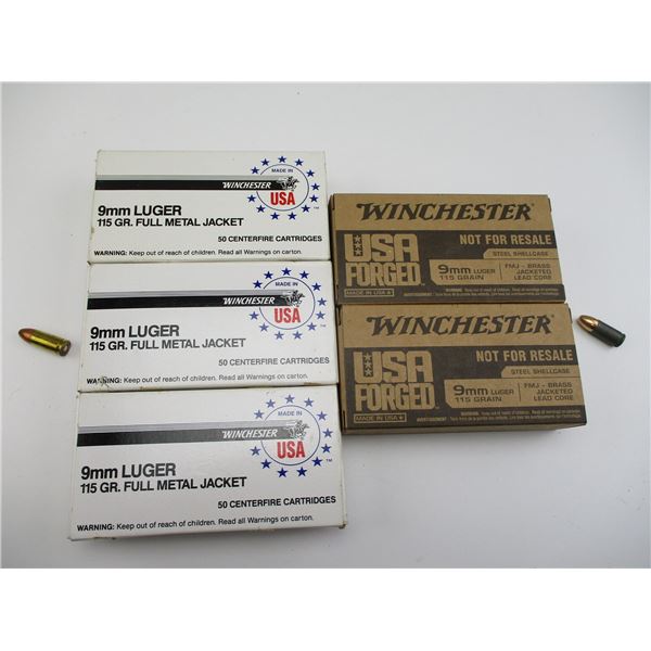 WINCHESTER ASSORTED 9MM LUGER AMMO
