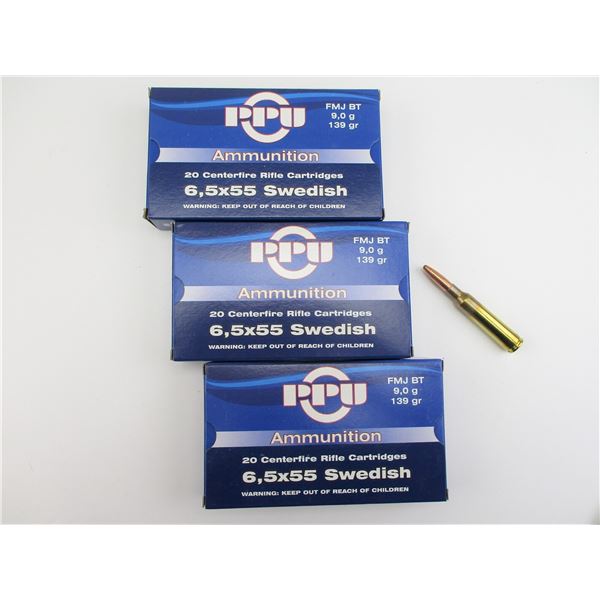 PPU 6.5X55 SWEDISH AMMO