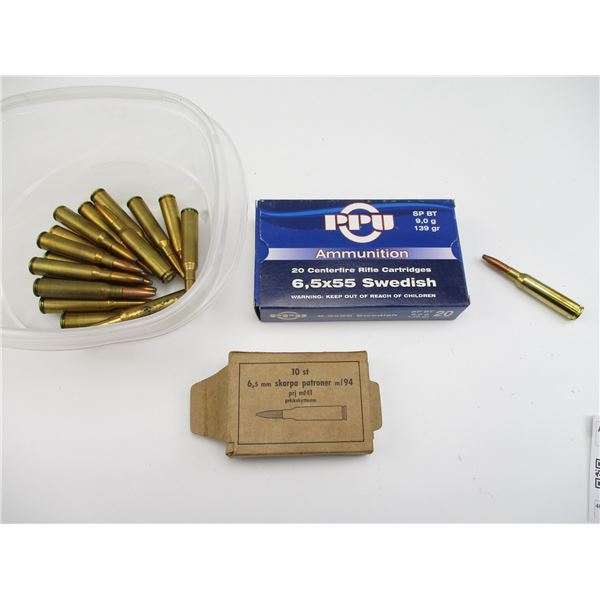 ASSORTED 6.5X55 SWEDISH AMMO
