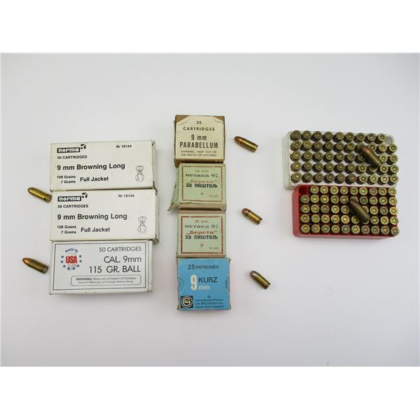 ASSORTED 9MM LUGER AMMO