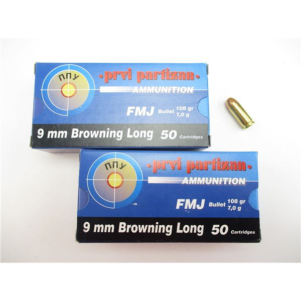 PPU 9MM BROWNING LONG AMMO