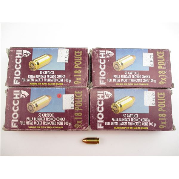 FIOCCHI 9X18 POLICE AMMO