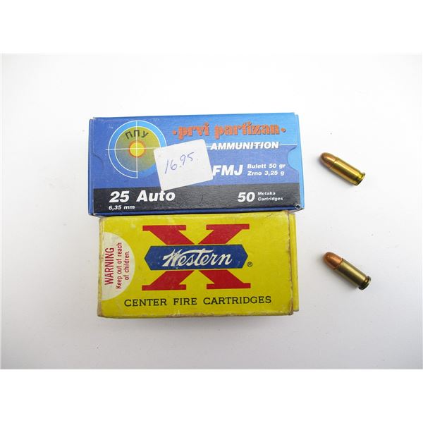 ASSORTED .25 AUTO AMMO