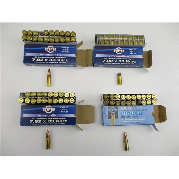 PPU 7.92X33 KURZ AMMO