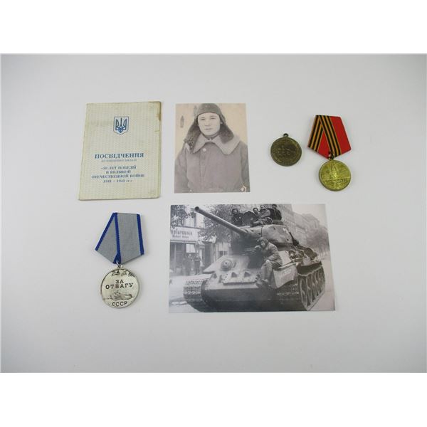 WWII SOVIET UNION MEDALS, ETC. LOT