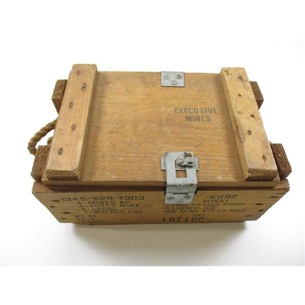EXPLOSIVE MINES WOODEN CRATE