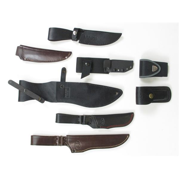 ASSORTED LEATHER KNIFE SHEATHS