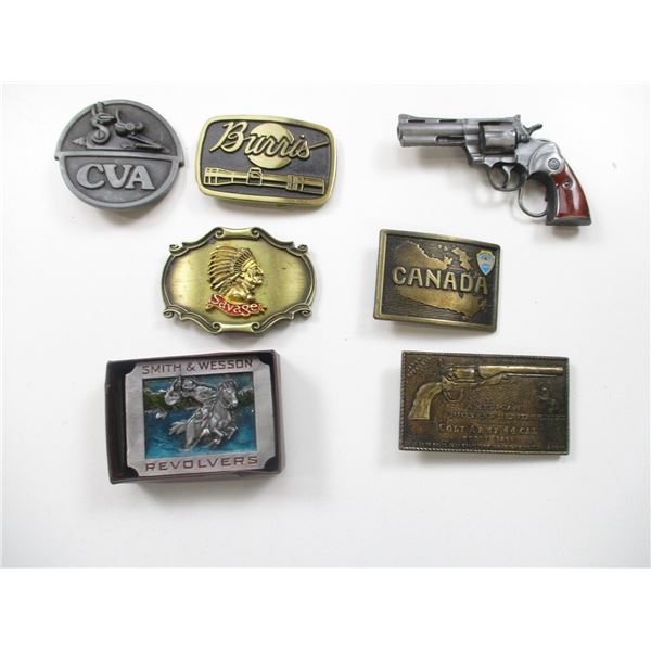 ASSORTED FIREARM TYPE BELT BUCKLES